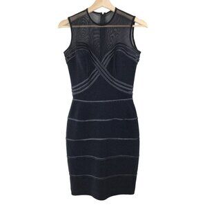 Tadashi Shoji Black Mesh Bodycon Dress Size Small